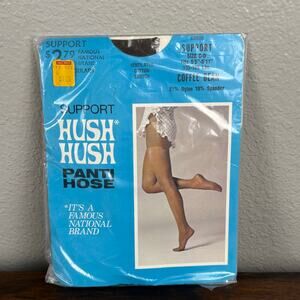 Hush Hush Support Pantyhose Size C-D Coffee Bean Color Tights Nylon Spandex